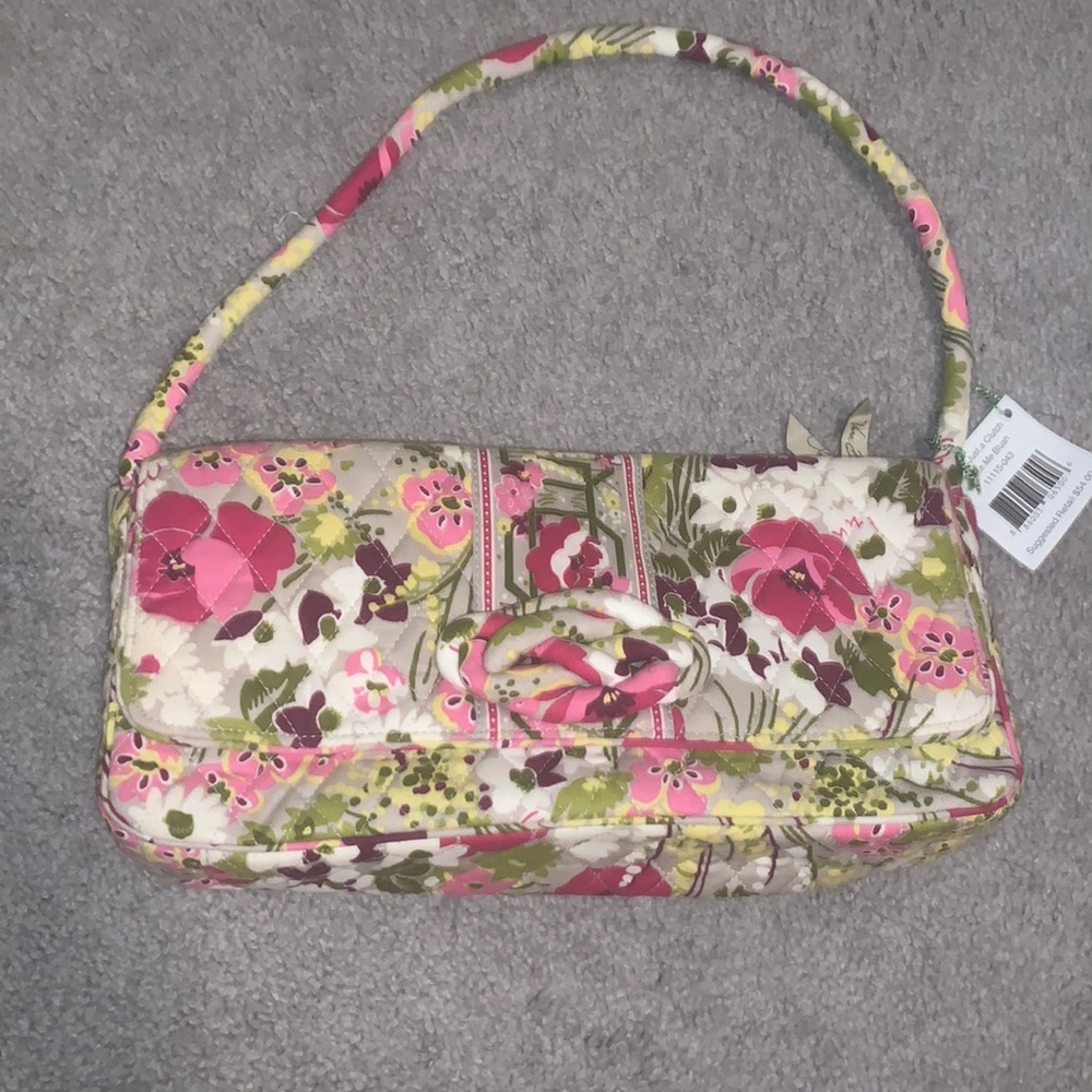 Brand new, Vera Bradley knot just a clutch purse with strap. Make me blush print